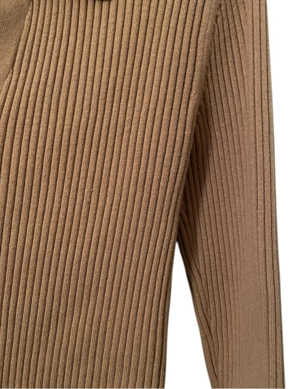Aerie Women's Camel Brown Ribbed V-Neck Button Front Cardigan Sweater Size L - Picture 3 of 7